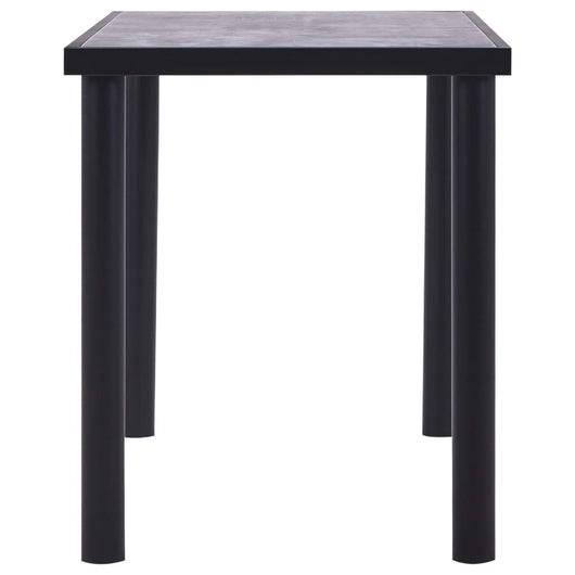 Tavolo da Pranzo Nero e Grigio Cemento 120x60x75 cm in MDF 281857