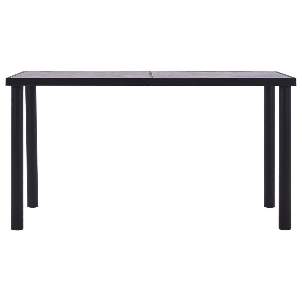 Tavolo da Pranzo Nero e Grigio Cemento 140x70x75 cm in MDF cod mxl 8249