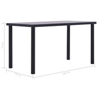 Tavolo da Pranzo Nero e Grigio Cemento 140x70x75 cm in MDF cod mxl 8249
