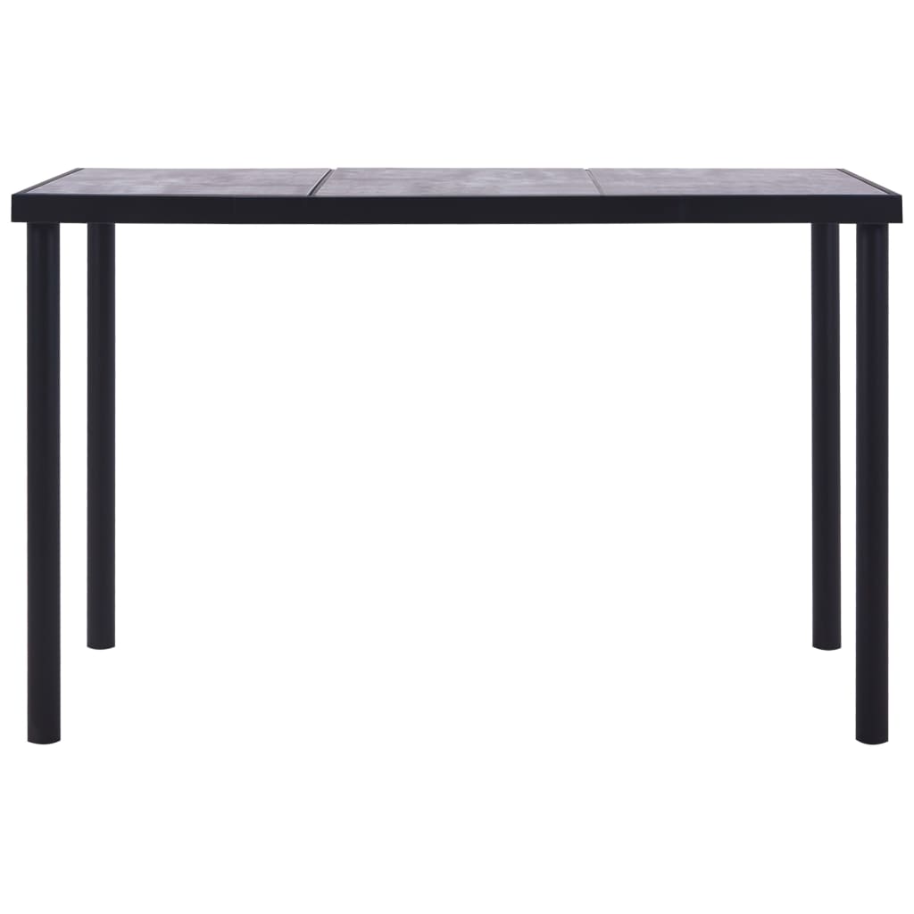 Tavolo da Pranzo Nero e Grigio Cemento 160x80x75 cm in MDF 281859
