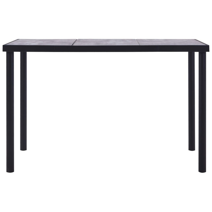 Tavolo da Pranzo Nero e Grigio Cemento 160x80x75 cm in MDF 281859