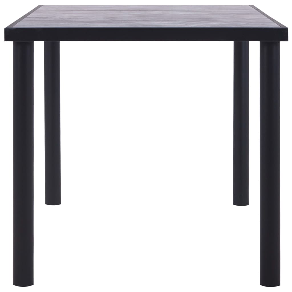 Tavolo da Pranzo Nero e Grigio Cemento 160x80x75 cm in MDF 281859