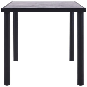 Tavolo da Pranzo Nero e Grigio Cemento 160x80x75 cm in MDF 281859