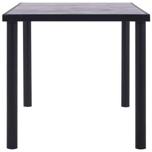 Tavolo da Pranzo Nero e Grigio Cemento 160x80x75 cm in MDF 281859
