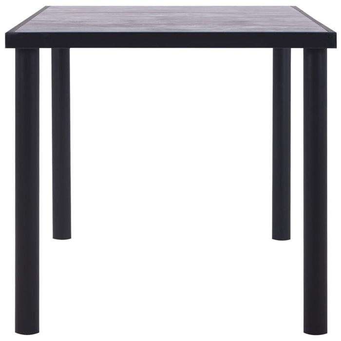 Tavolo da Pranzo Nero e Grigio Cemento 160x80x75 cm in MDF 281859