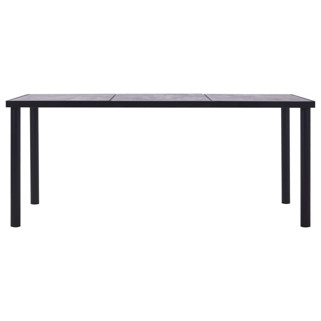 Tavolo da Pranzo Nero e Grigio Cemento 200x100x75 cm in MDF 281861