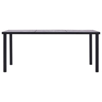 Tavolo da Pranzo Nero e Grigio Cemento 200x100x75 cm in MDF 281861