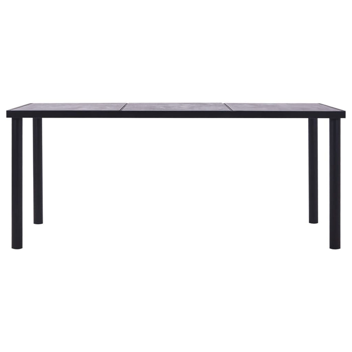 Tavolo da Pranzo Nero e Grigio Cemento 200x100x75 cm in MDF 281861