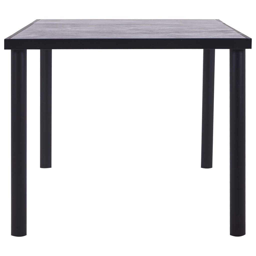 Tavolo da Pranzo Nero e Grigio Cemento 200x100x75 cm in MDF 281861