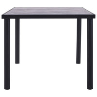 Tavolo da Pranzo Nero e Grigio Cemento 200x100x75 cm in MDF 281861