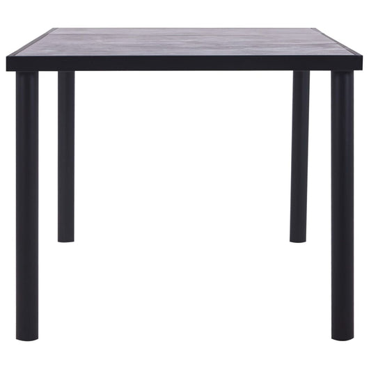 Tavolo da Pranzo Nero e Grigio Cemento 200x100x75 cm in MDF 281861
