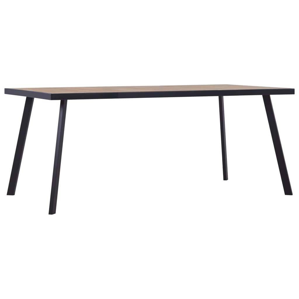Tavolo da Pranzo Naturale e Nero 200x100x75 cm in MDF 281871