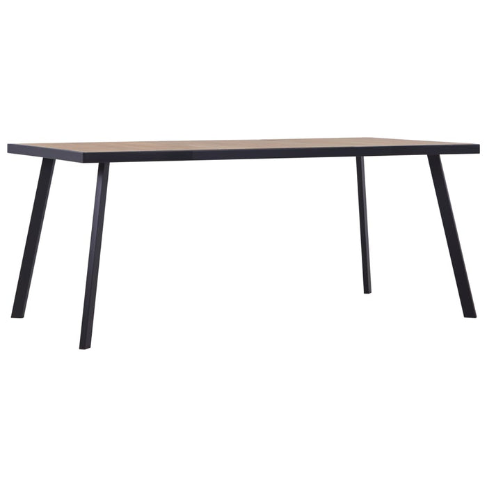 Tavolo da Pranzo Naturale e Nero 200x100x75 cm in MDF 281871