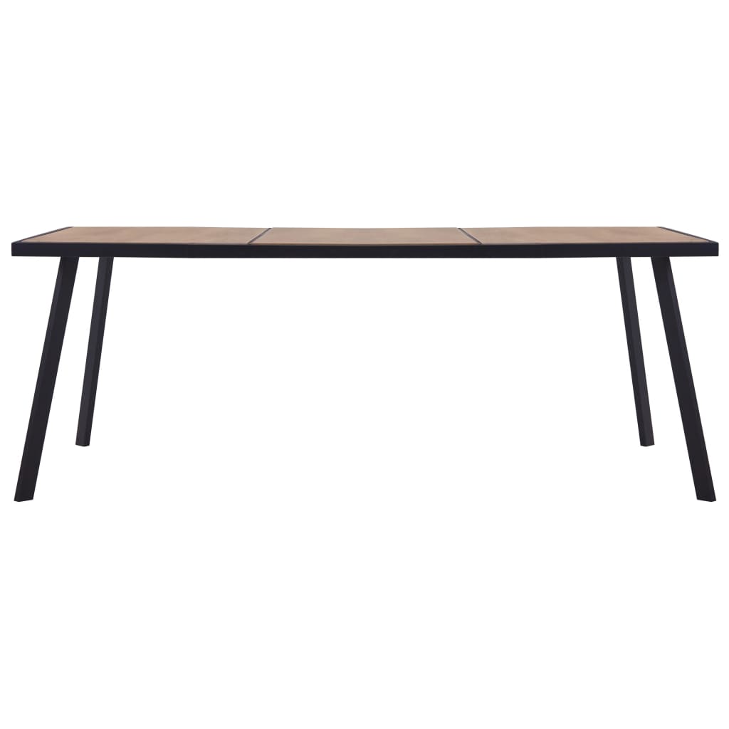 Tavolo da Pranzo Naturale e Nero 200x100x75 cm in MDF 281871