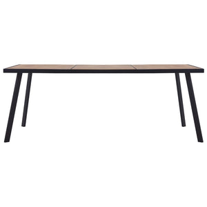 Tavolo da Pranzo Naturale e Nero 200x100x75 cm in MDF 281871