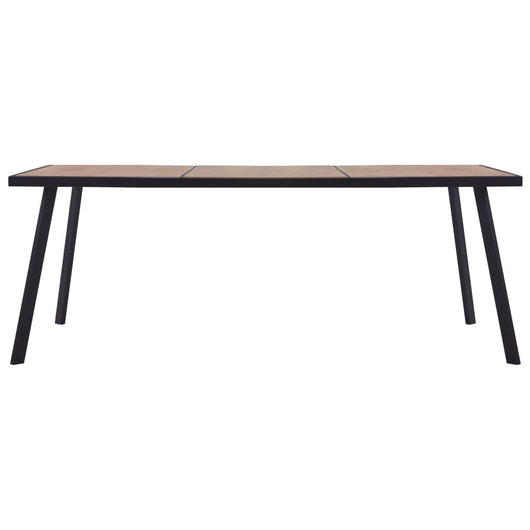 Tavolo da Pranzo Naturale e Nero 200x100x75 cm in MDF 281871