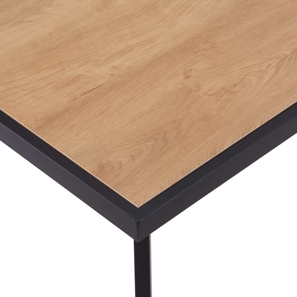 Tavolo da Pranzo Naturale e Nero 200x100x75 cm in MDF 281871