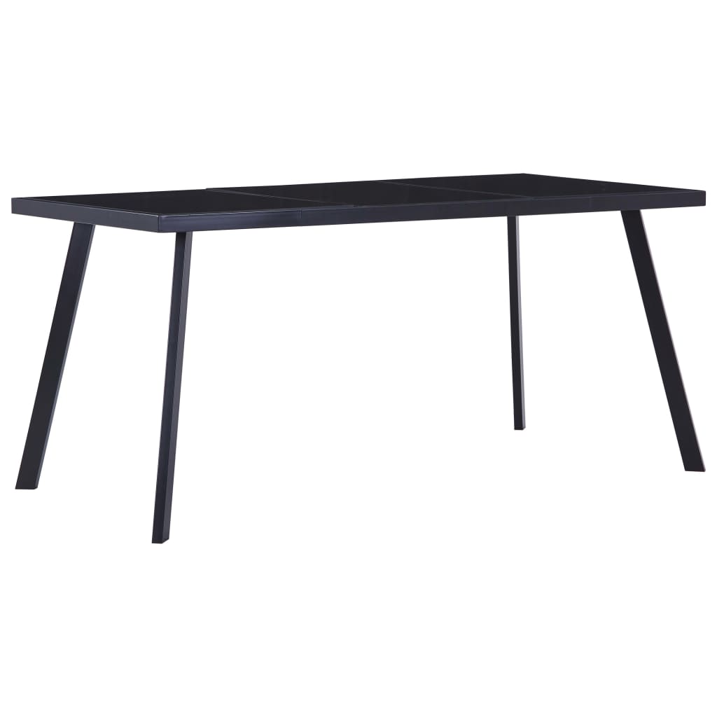 Tavolo da Pranzo Nero 180x90x75 cm in Vetro Temperatocod mxl 129417