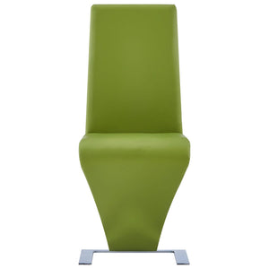 Sedie da Pranzo con Struttura a ZigZag 2 pz Verdi in Similpelle cod mxl 23963