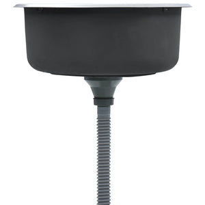 Lavello da cucina con valvola e sifone lavello sottotop lavello rotondo superficie antigraffio interno casa acciaio inox resistente 02_0002355