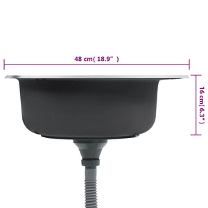 Lavello da Cucina con Filtro e Sifone in Acciaio Inox 145071