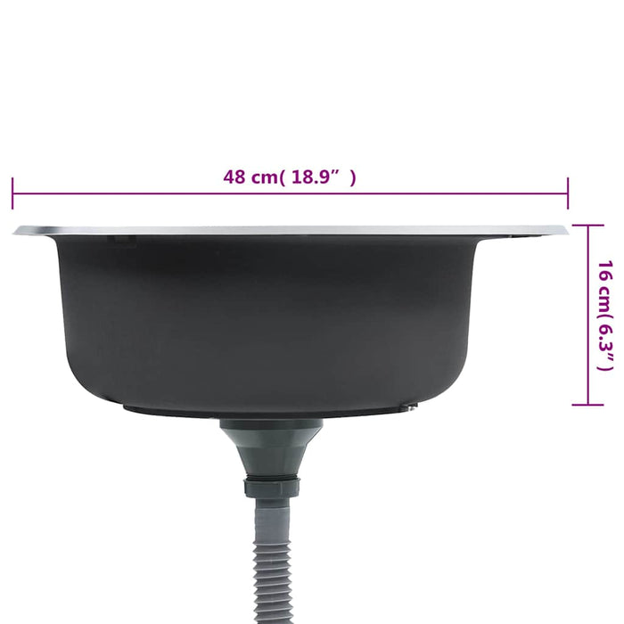 Lavello da Cucina con Filtro e Sifone in Acciaio Inox 145071