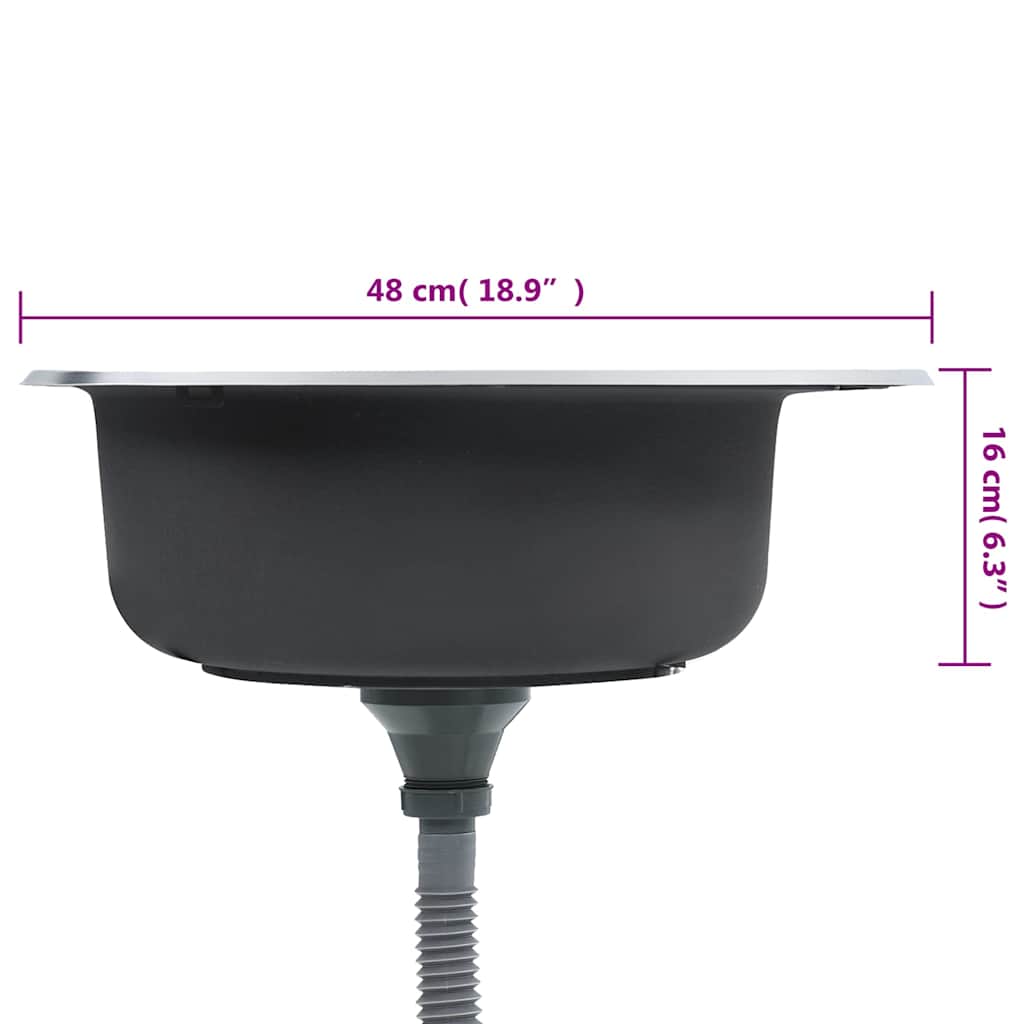 Lavello da Cucina con Filtro e Sifone-Lavandino-Lavabo in Acciaio Inox