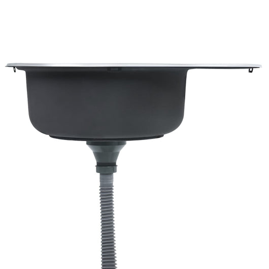 Lavello da cucina con valvola e sifone lavello ovale lavello da incasso lavello da cucina interno casa acciaio inox resistente 02_0002357