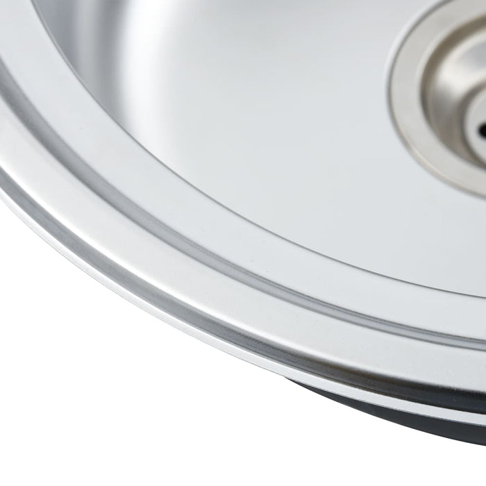 Lavello da cucina con valvola e sifone lavello ovale lavello da incasso lavello da cucina interno casa acciaio inox resistente 02_0002357