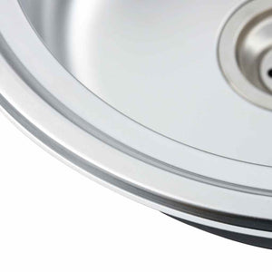 Lavello da Cucina-Lavandino-Lavabo con Filtro e Sifone Ovale in Acciaio Inox