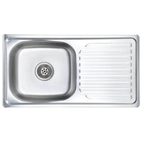 Lavello da cucina con valvola di scarico e sifone lavello da incasso lavello rettangolare 75 x 40 cm interno domestico durevole acciaio inox resistente 02_0002358