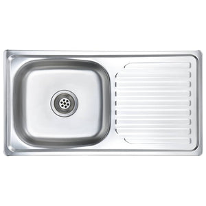 Lavello da cucina con valvola di scarico e sifone lavello da incasso lavello rettangolare 75 x 40 cm interno domestico durevole acciaio inox resistente 02_0002358