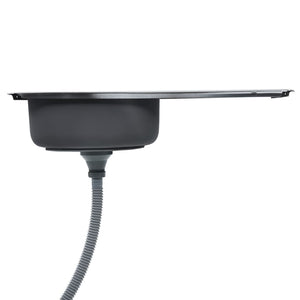 Lavello da cucina con valvola di scarico e sifone lavello da incasso lavello rettangolare 75 x 40 cm interno domestico durevole acciaio inox resistente 02_0002358