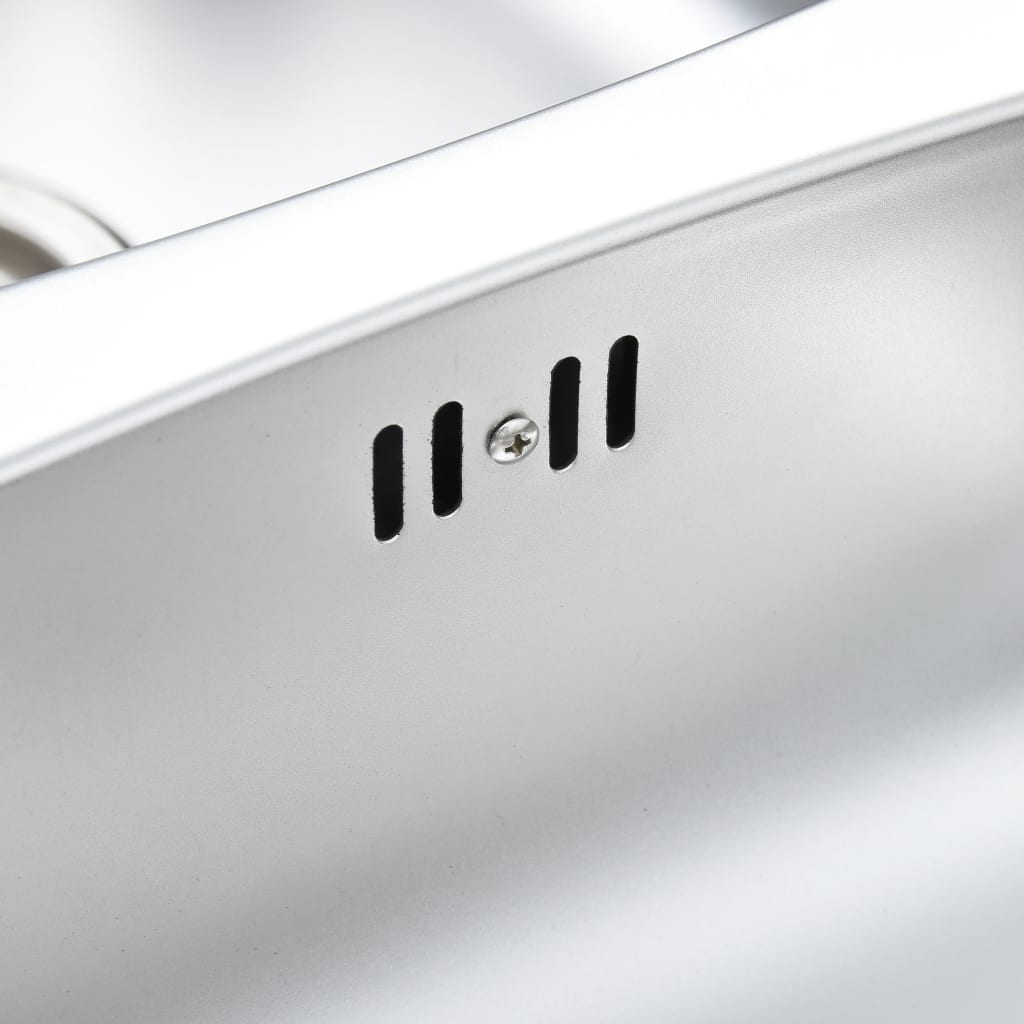 Lavello cucina doppio con piletta e sifone 120 x 50 cm inox 02_0002360