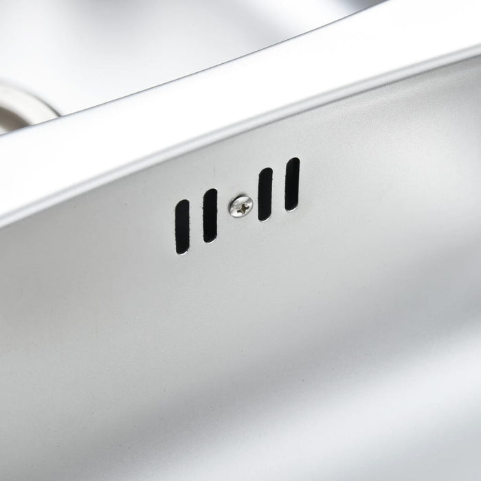 Lavello cucina doppio con piletta e sifone 120 x 50 cm inox 02_0002360