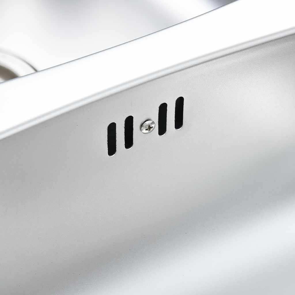 Lavello da Cucina Doppio con Filtro e Sifone-Lavandino-Lavabo in Acciaio Inox 987342