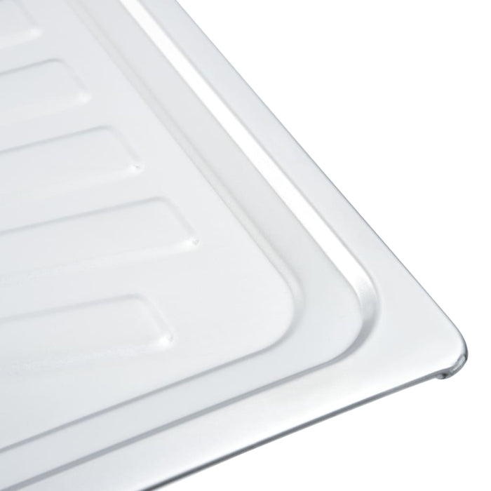 Lavello cucina doppio con piletta e sifone 120 x 50 cm inox 02_0002360