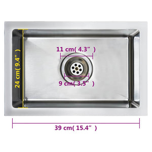 Lavello da Cucina Lavorato a Mano in Acciaio Inox 145076