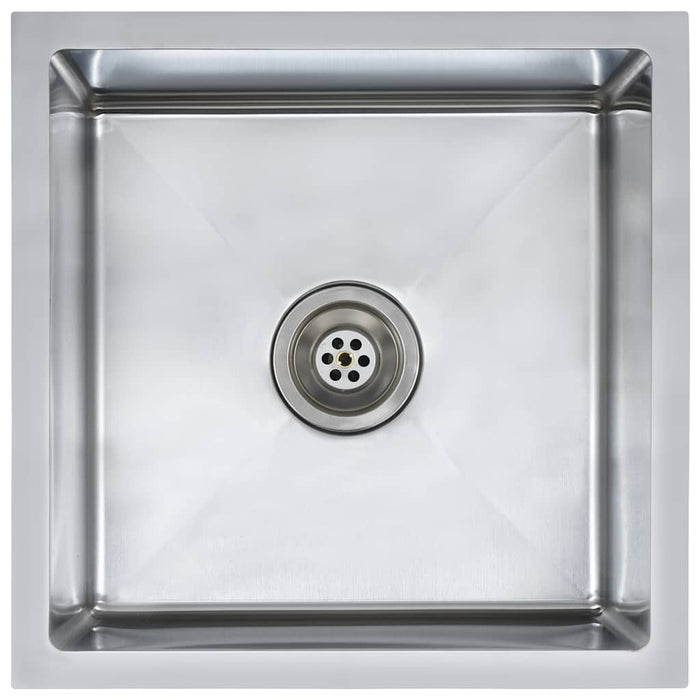 Lavello da Cucina Lavorato a Mano-Lavandino-Lavabo in Acciaio Inox 299966