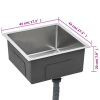 Lavello da Cucina Lavorato a Mano-Lavandino-Lavabo in Acciaio Inox 299966