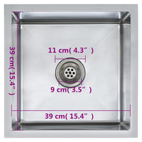 Lavello da Cucina Lavorato a Mano in Acciaio Inox 145077