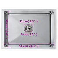 Lavello da Cucina Lavorato a Mano con Filtro in Acciaio Inox 145078