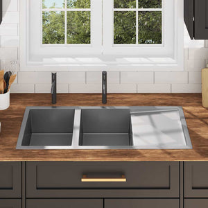 Lavello da Cucina Lavorato a Mano in Acciaio Inox 145081