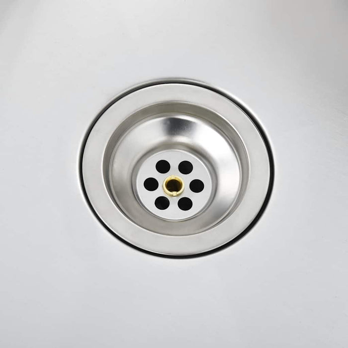 Lavello da Cucina Lavorato a Mano-Lavandino-Lavabo in Acciaio Inox 309276