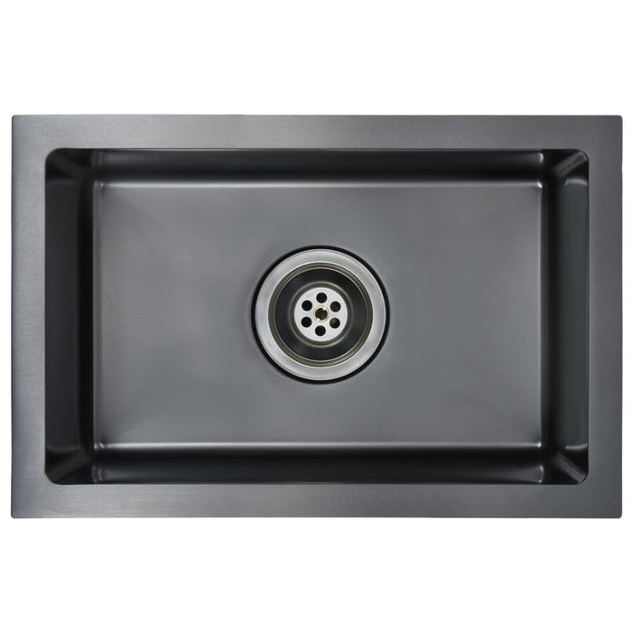Lavello da cucina fatto a mano con filtro in acciaio inox nero 02_0002367