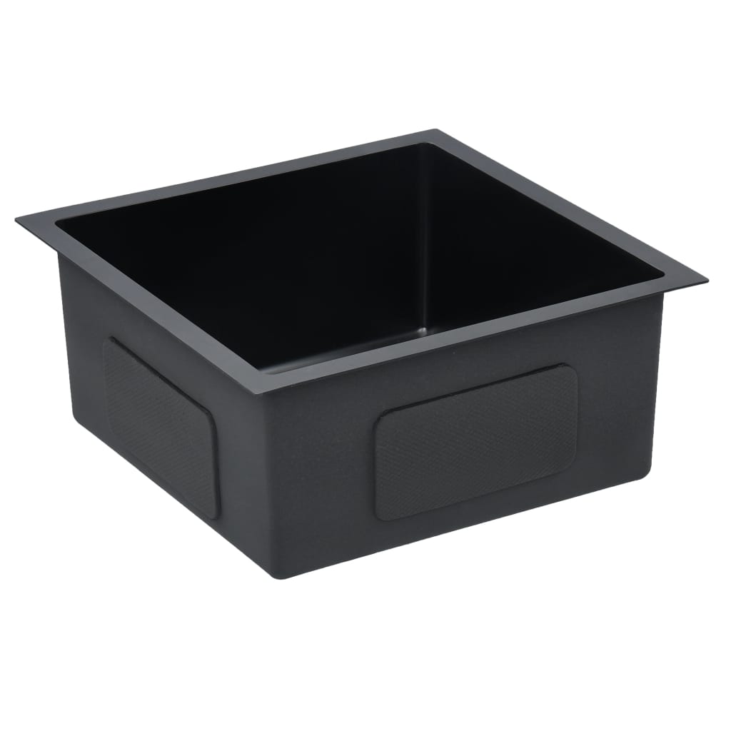 Lavello da cucina fatto a mano con filtro in acciaio inox nero 02_0002368