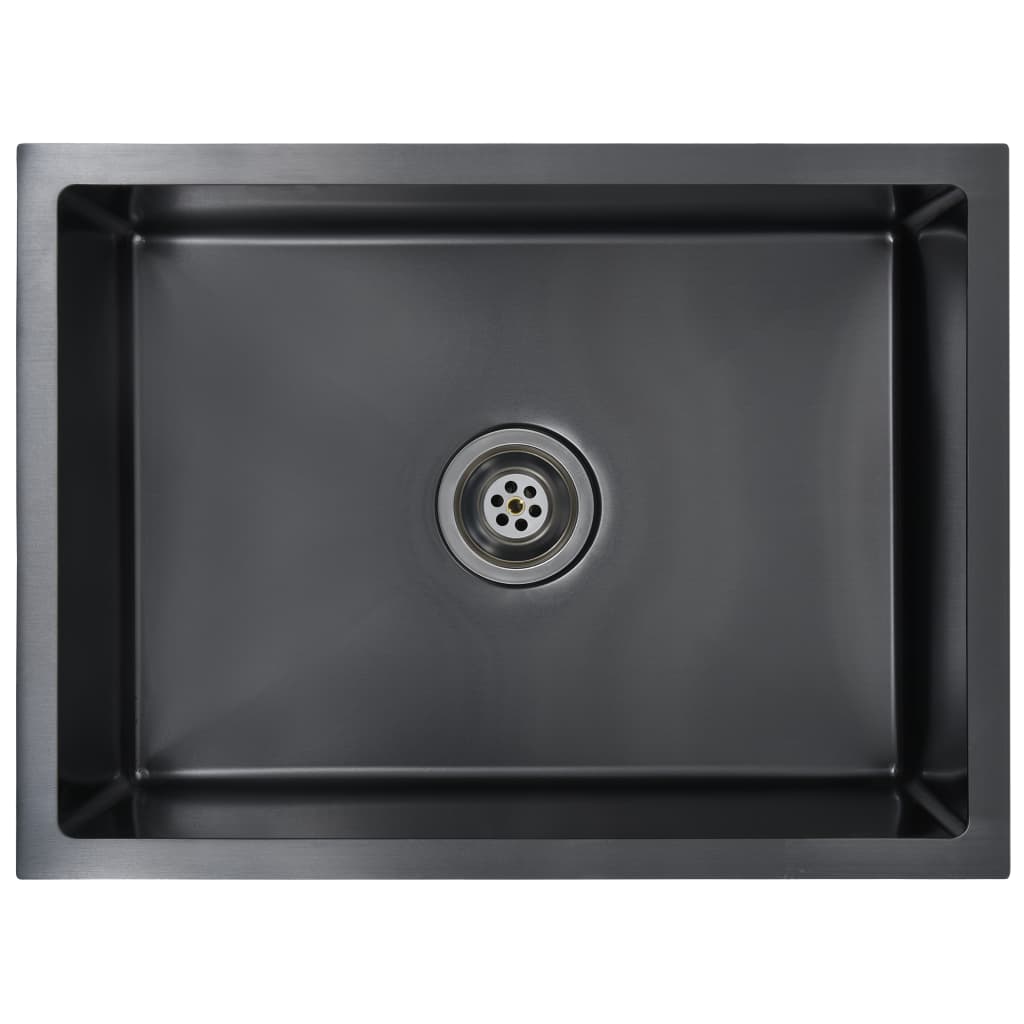 Lavello da cucina fatto a mano con filtro in acciaio inox nero 02_0002369
