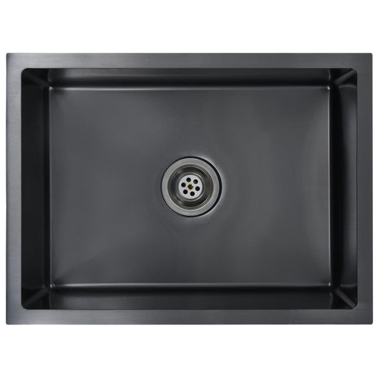 Lavello da cucina fatto a mano con filtro in acciaio inox nero 02_0002369