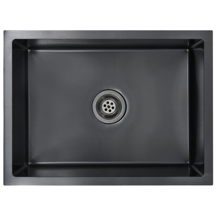 Lavello da cucina fatto a mano con filtro in acciaio inox nero 02_0002369