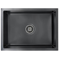 Lavello da Cucina Lavorato a Mano-Lavandino-Lavabo Nero in Acciaio Inox 549717